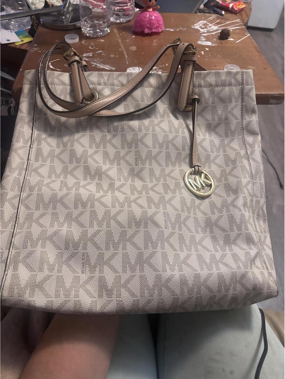 Michael Kors MK Monogram Large Tote Bag Beige/Tan